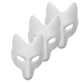 Hyuetrsa fox mask blank set ready for painting and costume design.