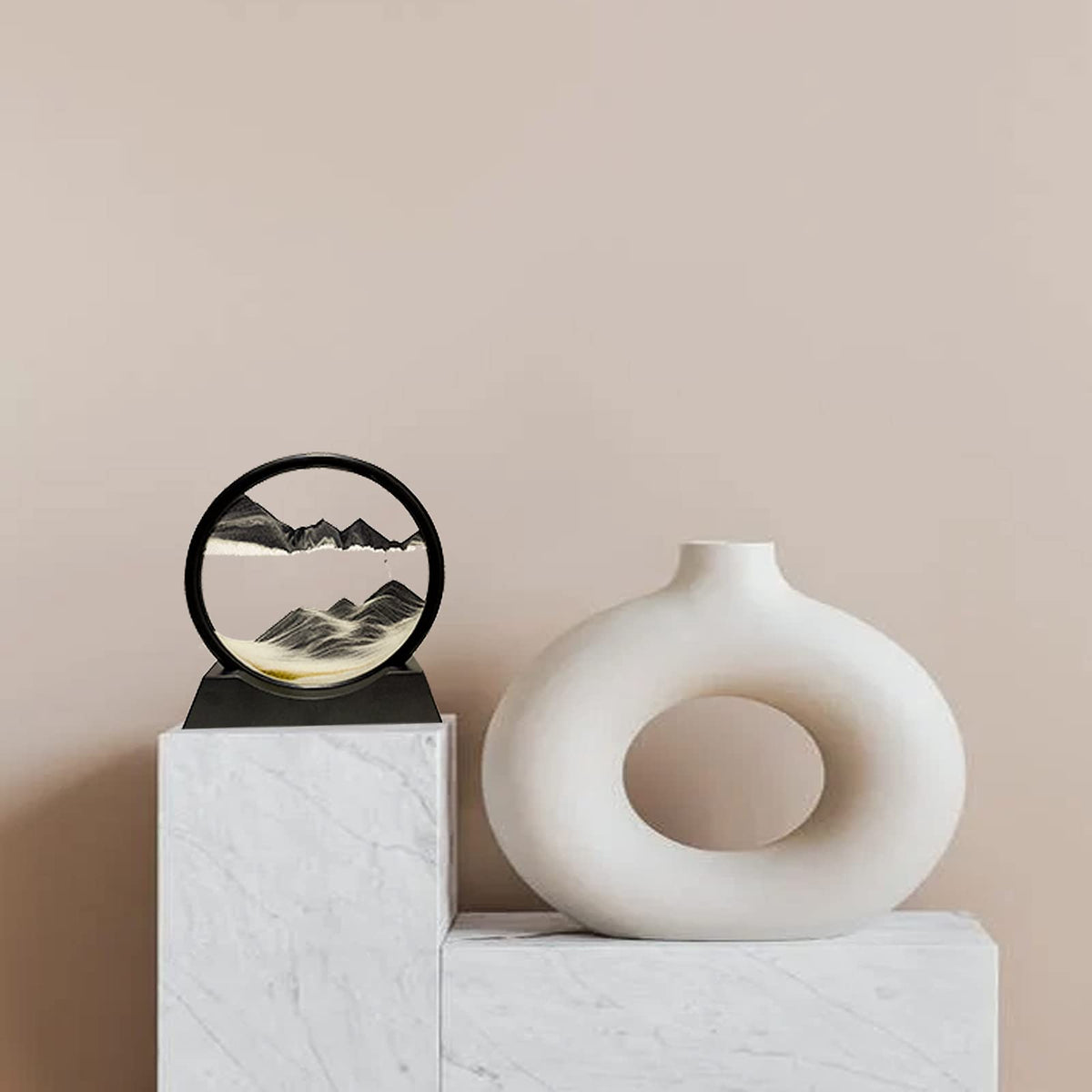 HYUGF Moving Sand Art Desktop display offers a soothing decoration for workspaces.
