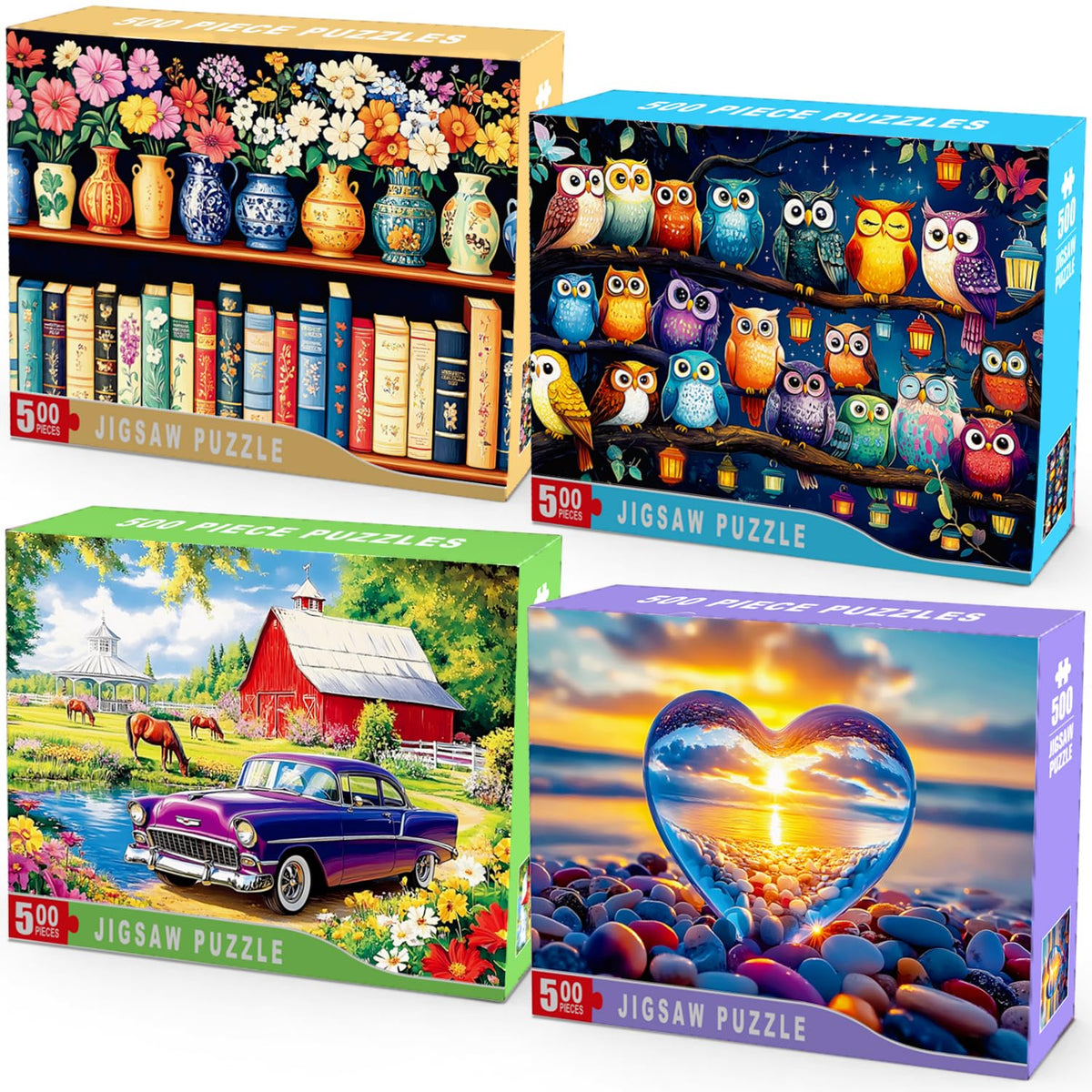 HYXCHQA flowers on bookshelf puzzle calming for adults