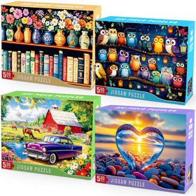 HYXCHQA flowers on bookshelf puzzle calming for adults