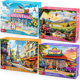HYXCHQA seaside store puzzle: relaxing coastal scene for focused, screen-free leisure.