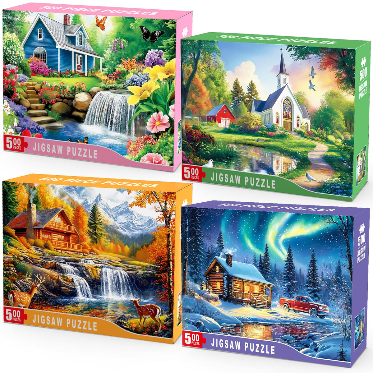 HYXCHQA spring garden cottage puzzle for mindful puzzling at home