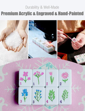 HYZYey pink PU bag keeps the mahjong set organized and portable.