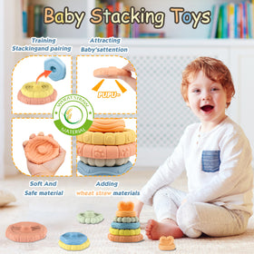 i diy bioplastic stacking rings in multiple sizes for grasping and coordination
