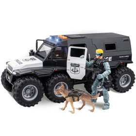 i diy Police Car Toy with 8x8 big wheels for smooth, stable play on floors