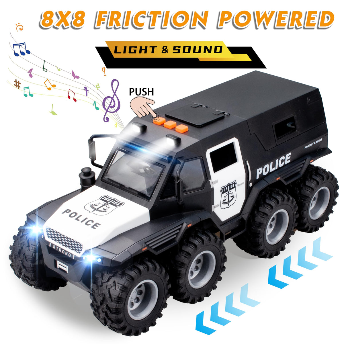 i diy Police Car Toy with openable doors and trunk for interactive storage