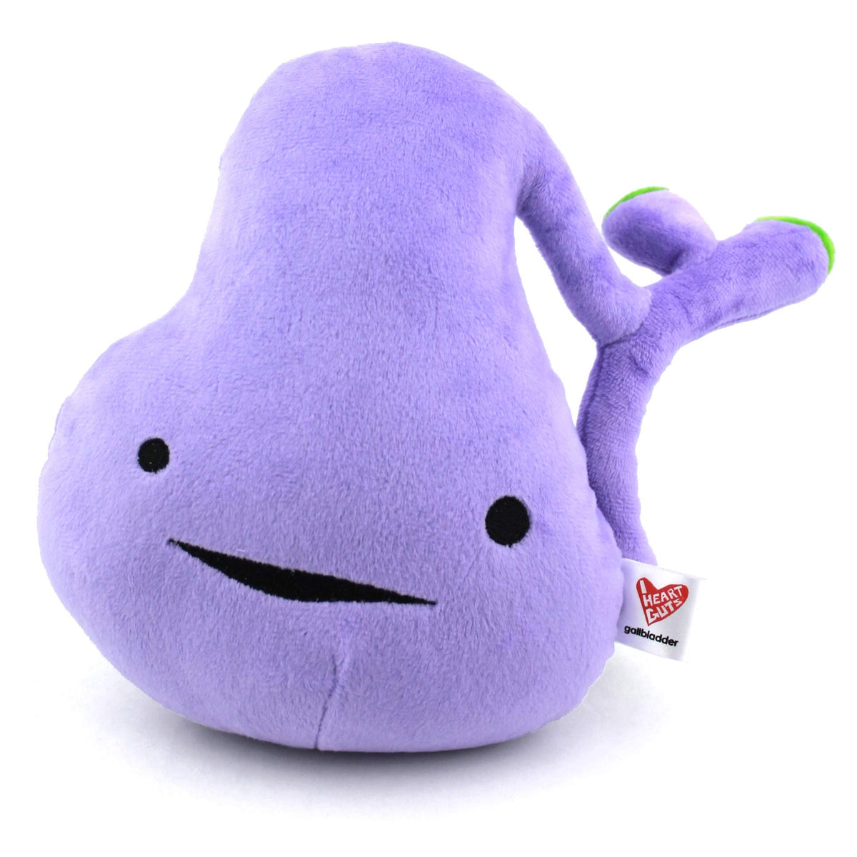 I Heart Guts gallbladder plush front view, a soft comforting companion.