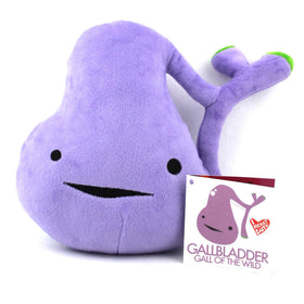 I Heart Guts gallbladder plush embroidery detail highlights friendly stitching.