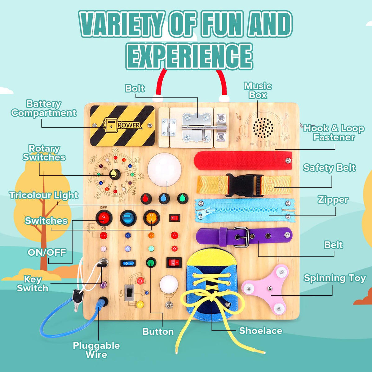 Iabedi gift-ready Busy Board suits ages 1 to 3 for a thoughtful learning gift