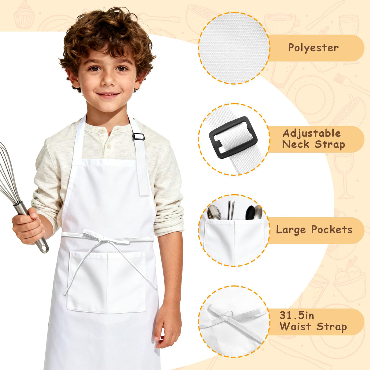 IAGBIBUI kids apron for cooking and baking in family kitchen.