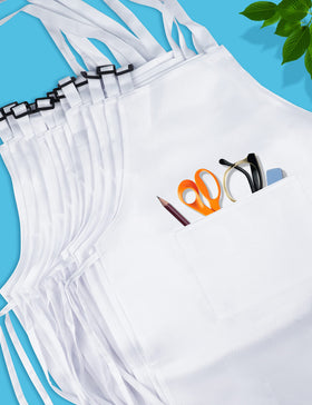 IAGBIBUI front-pocket apron set ready for school projects.
