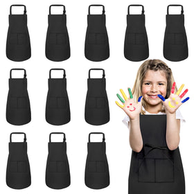 IAGBIBUI 12-pack kids aprons with two pockets for cooking and crafts