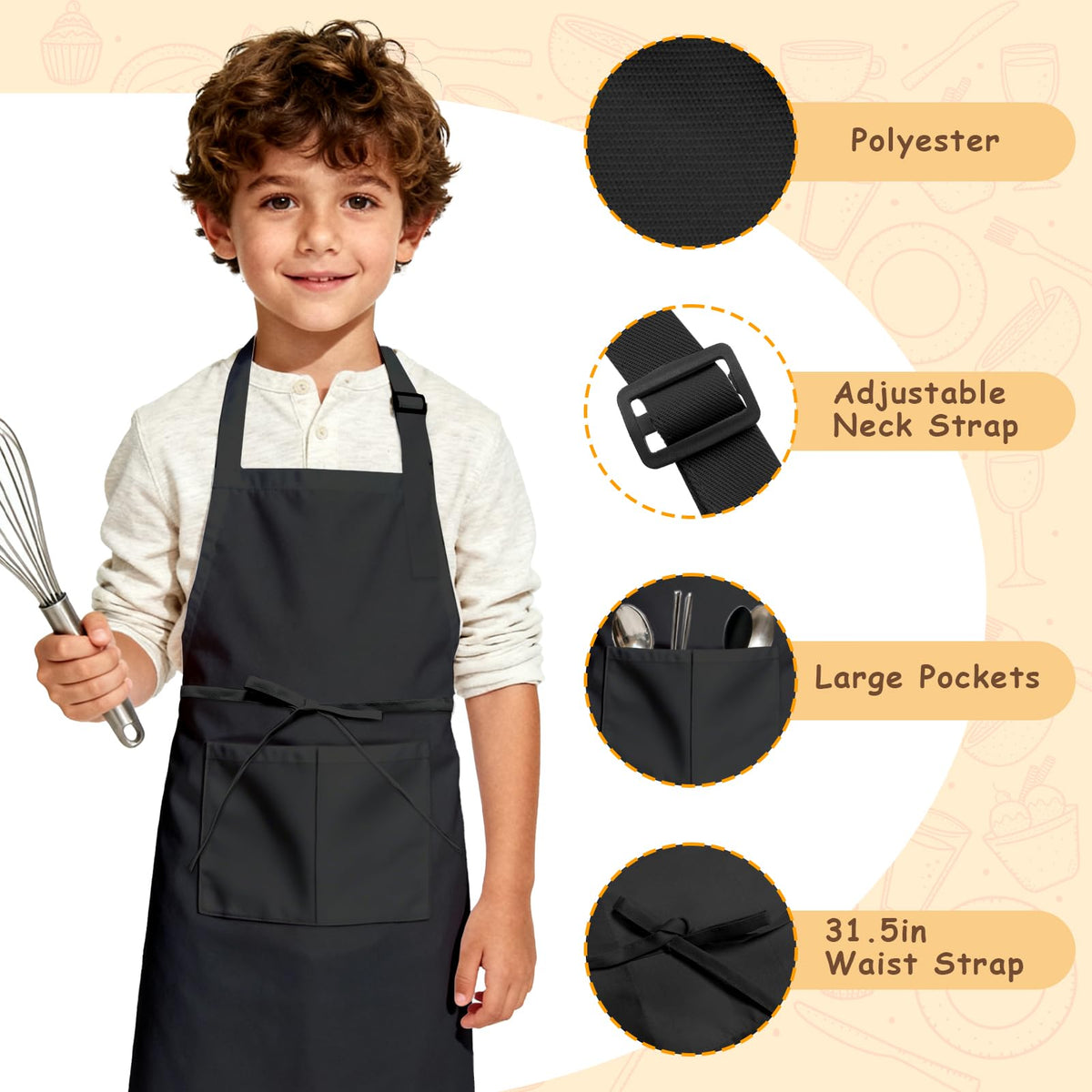 IAGBIBUI two-pocket apron keeps pens and snacks handy