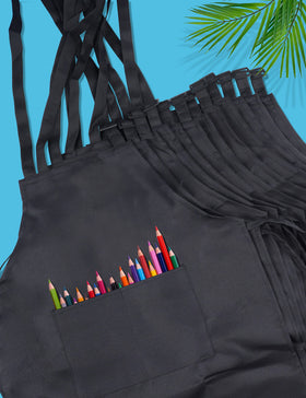 IAGBIBUI black bulk kids apron suitable for classrooms and parties