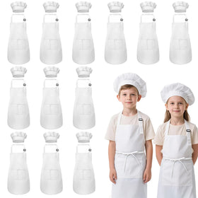 IAGBIBUI kids apron and hat set, front view, keeps clothes clean during cooking.