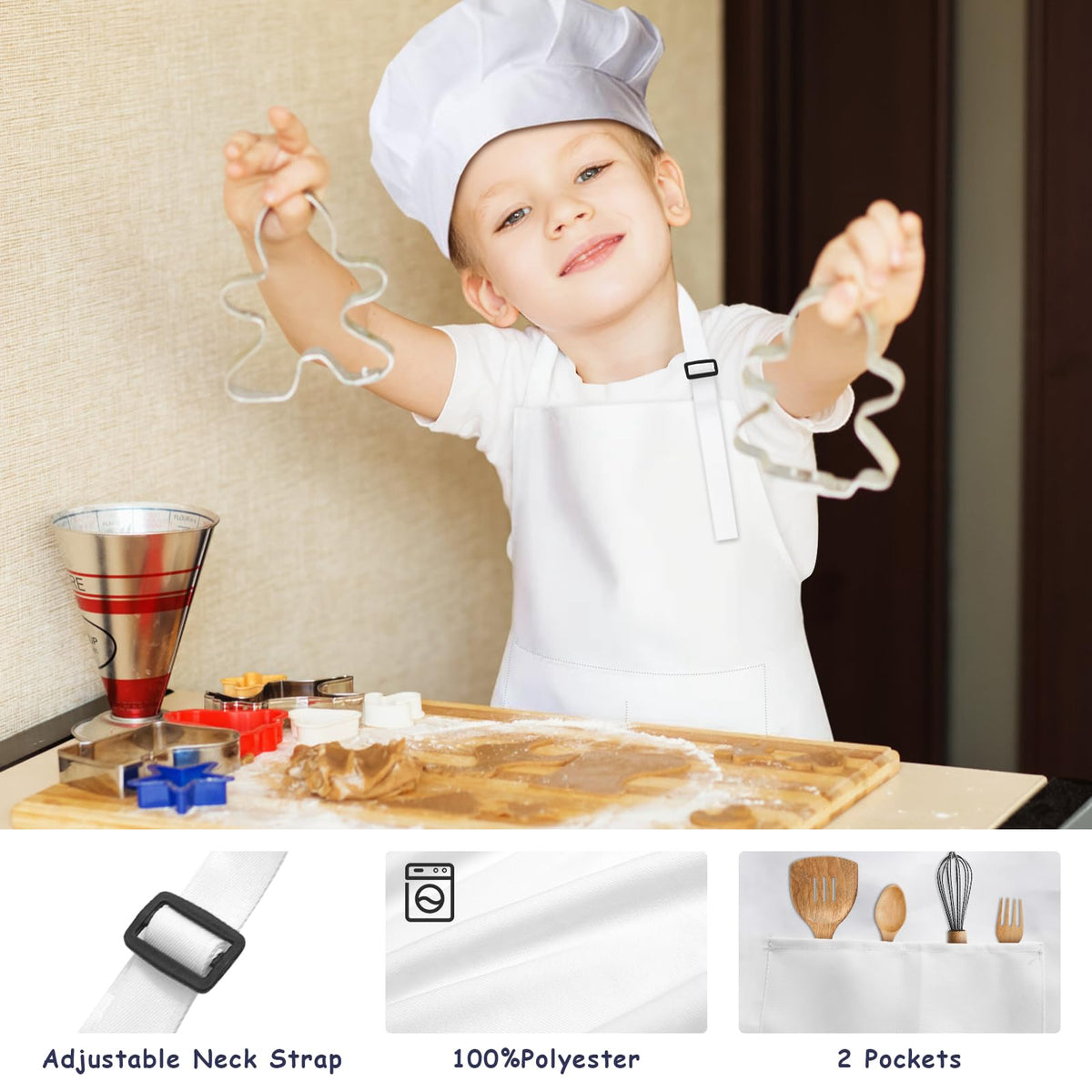 IAGBIBUI white kids apron for classrooms and art activities.