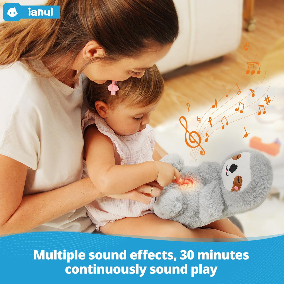 Ianul Breathing Sloth suitable for all ages, offering comforting presence and multisensory calm.