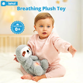 Ianul Breathing Sloth with music and lights, promoting relaxing bedtime ambiance.
