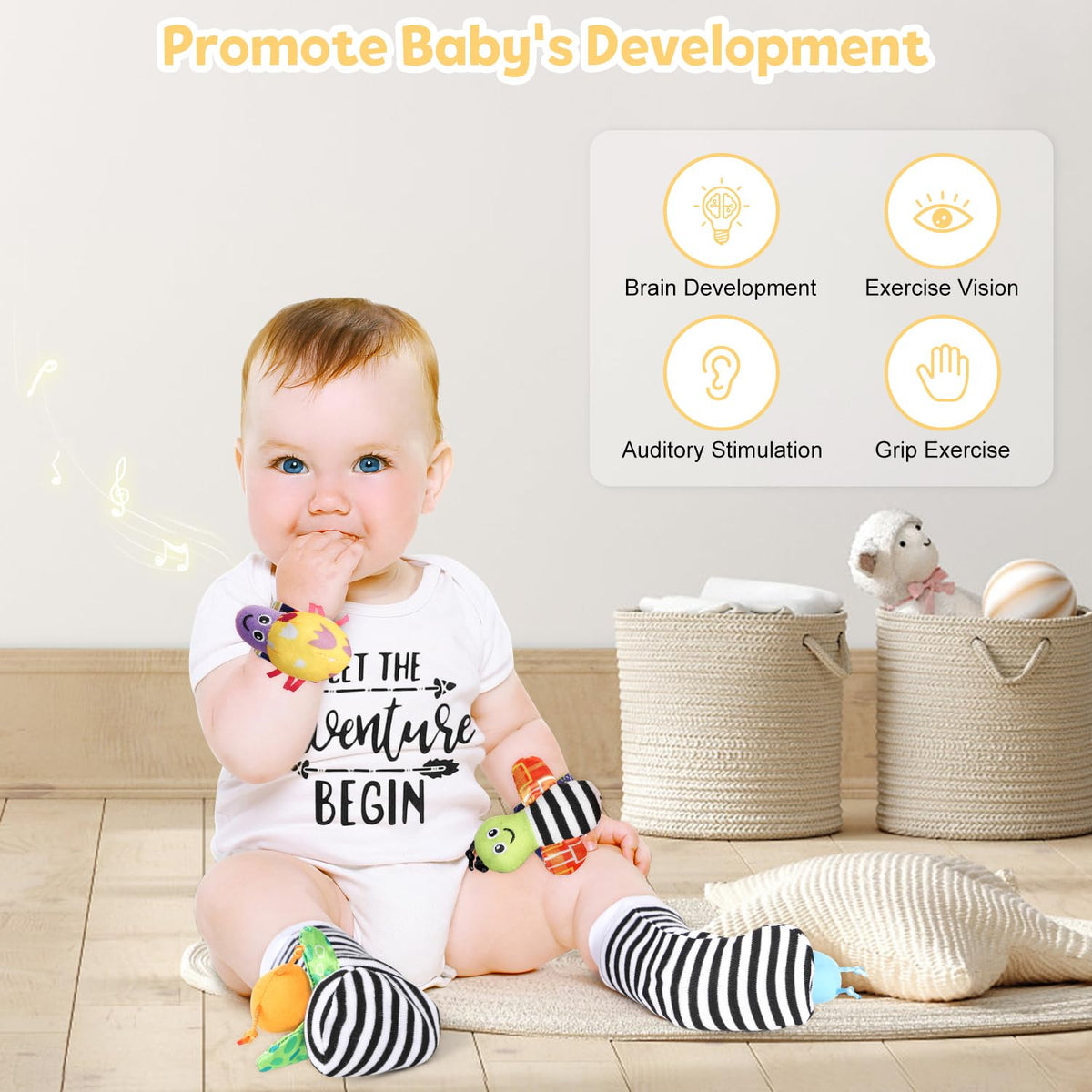 iAOVUEBY high-contrast toys enhance early visual exploration with bold black-and-white patterns.