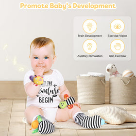 iAOVUEBY high-contrast toys enhance early visual exploration with bold black-and-white patterns.