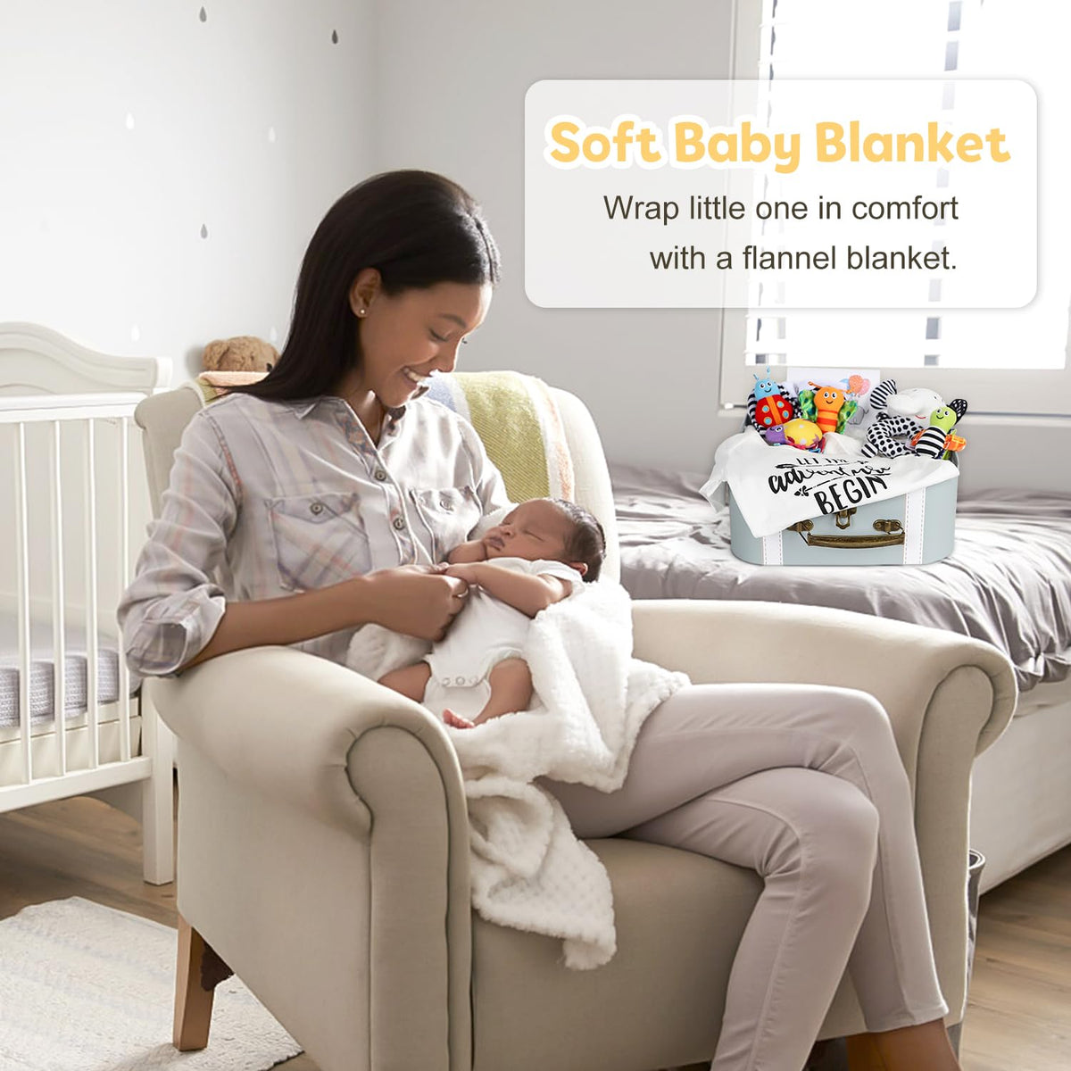 iAOVUEBY neutral colors suit both baby girls and boys for timeless gifting.