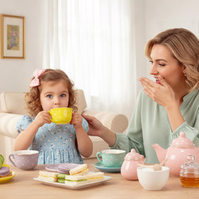 iaovueby porcelain tea set creamer for toddlers, easy pouring during play