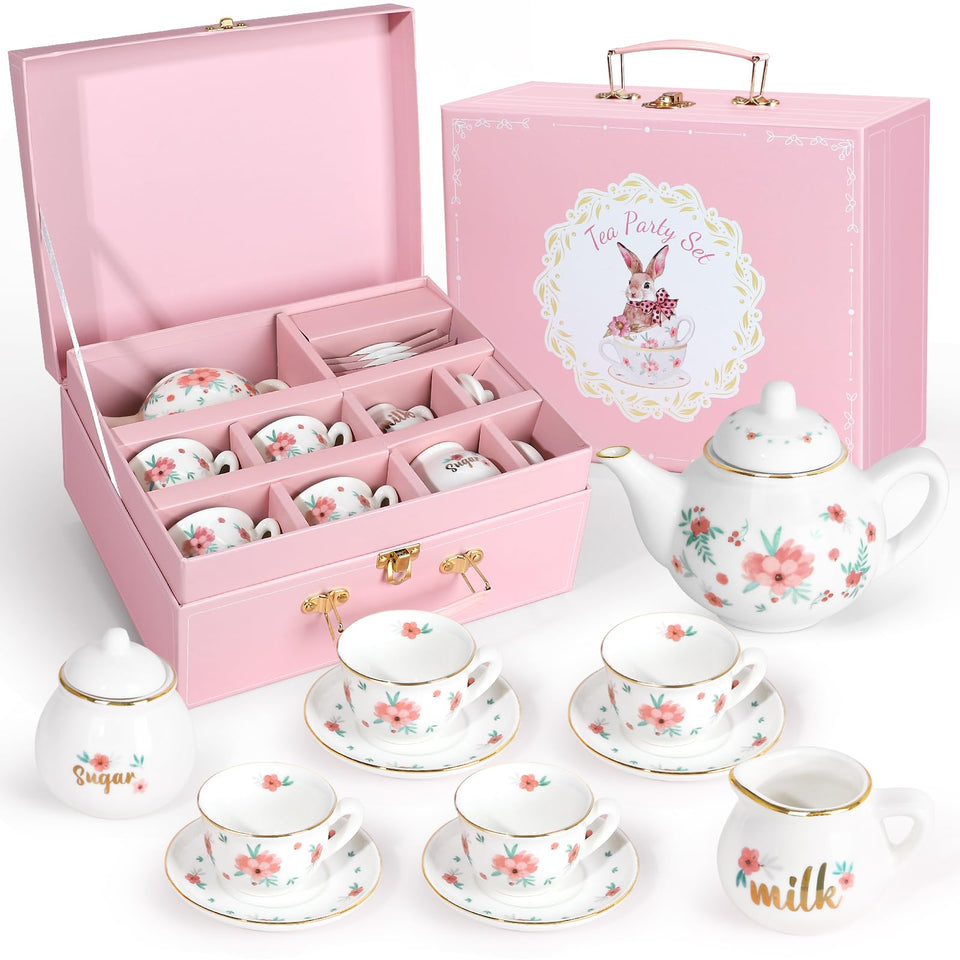 iaovueby porcelain tea set teapot lid, ideal for pretend tea time