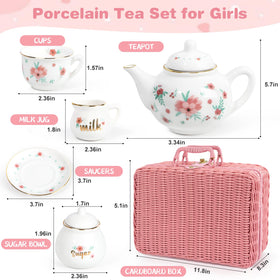 iAOVUEBY tea cups showcase the gold rim and kid-friendly size for gentle handling