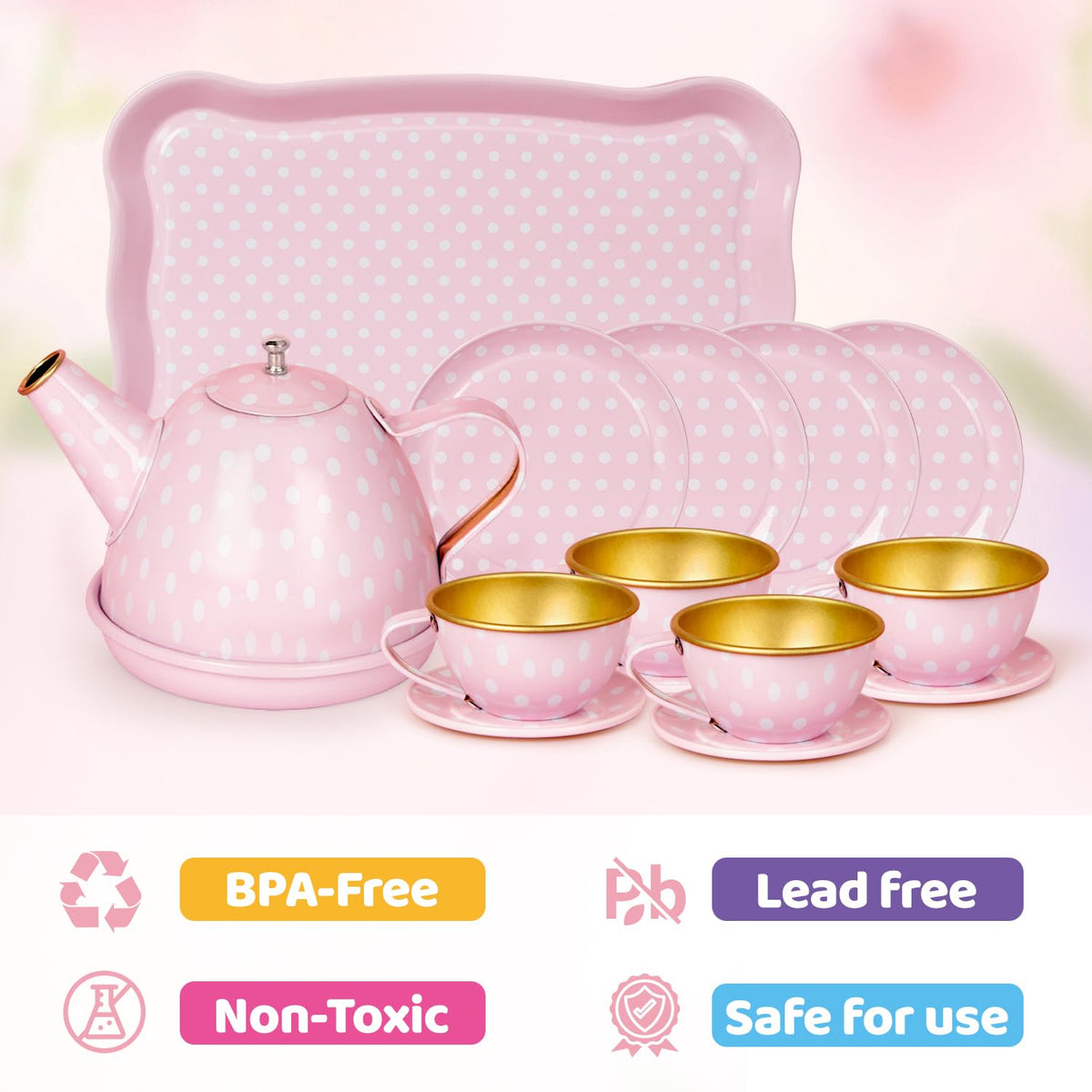 iAOVUEBY Tea Party Set cups for gentle handling during playtime