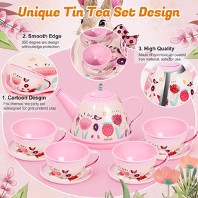 iaovueby Tea Party Set 3-tier cake stand for colorful pretend desserts.