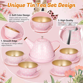 iAOVUEBY Tea Party Set dessert stand with cute pretend desserts for tea time