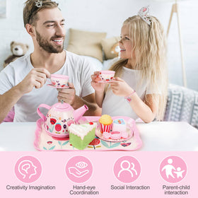 iaovueby Tea Party Set royal jewelry for dress-up and styling.
