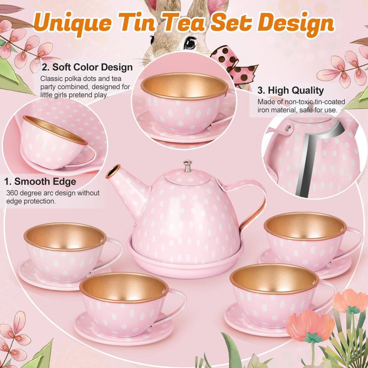 iAOVUEBY Tea Party Set saucers ideal for stacking and sharing