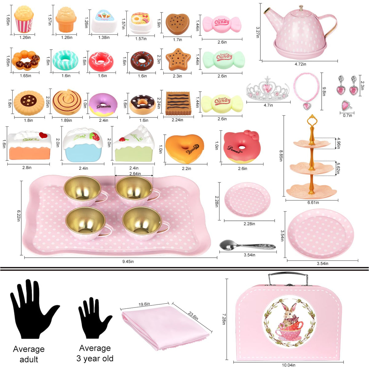 iAOVUEBY Tea Party Set serving tray for organized pretend parties