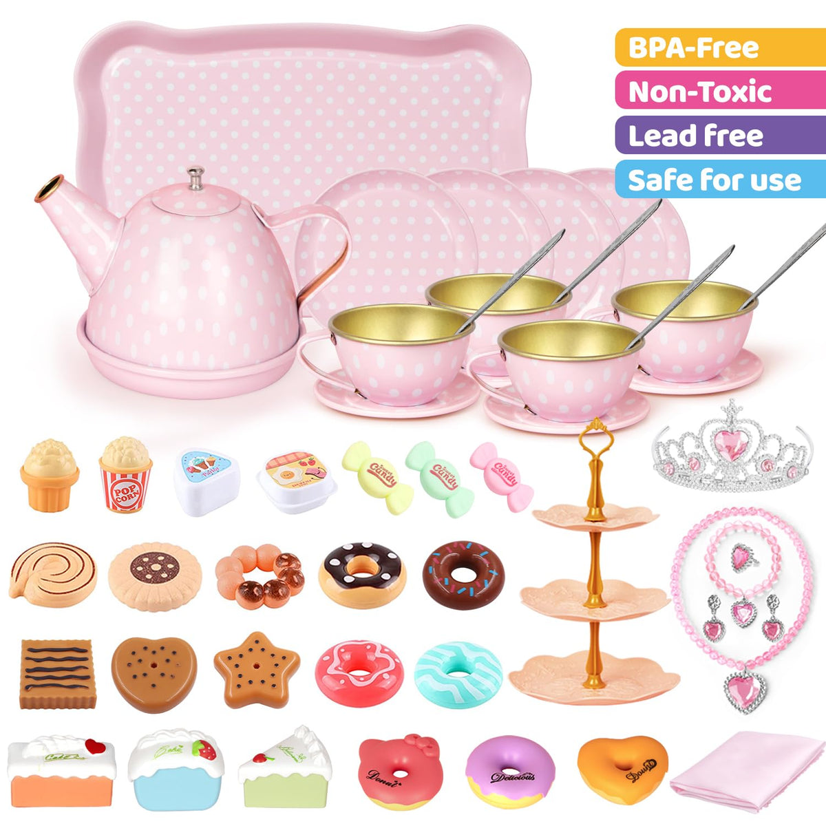 iAOVUEBY Tea Party Set teacups and saucers promoting sharing during play