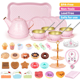 iAOVUEBY Tea Party Set teacups and saucers promoting sharing during play