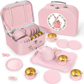 iAOVUEBY Tea Party Set teapot for imaginative play and little hands