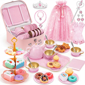 iAOVUEBY tea party set teapot and tray sparks imaginative play for little hosts