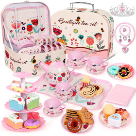 iaovueby Tea Party Set teapot for little girls, ideal for imaginative tea time play.