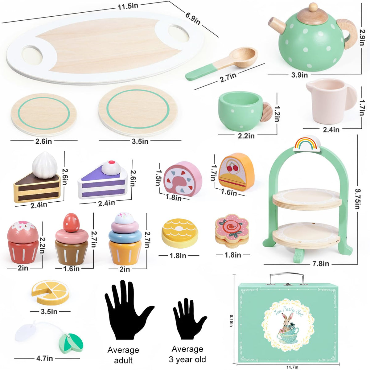 iAOVUEBY wooden tea set cups for sharing during playdates