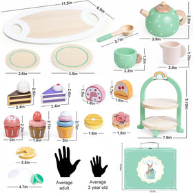 iAOVUEBY wooden tea set cups for sharing during playdates