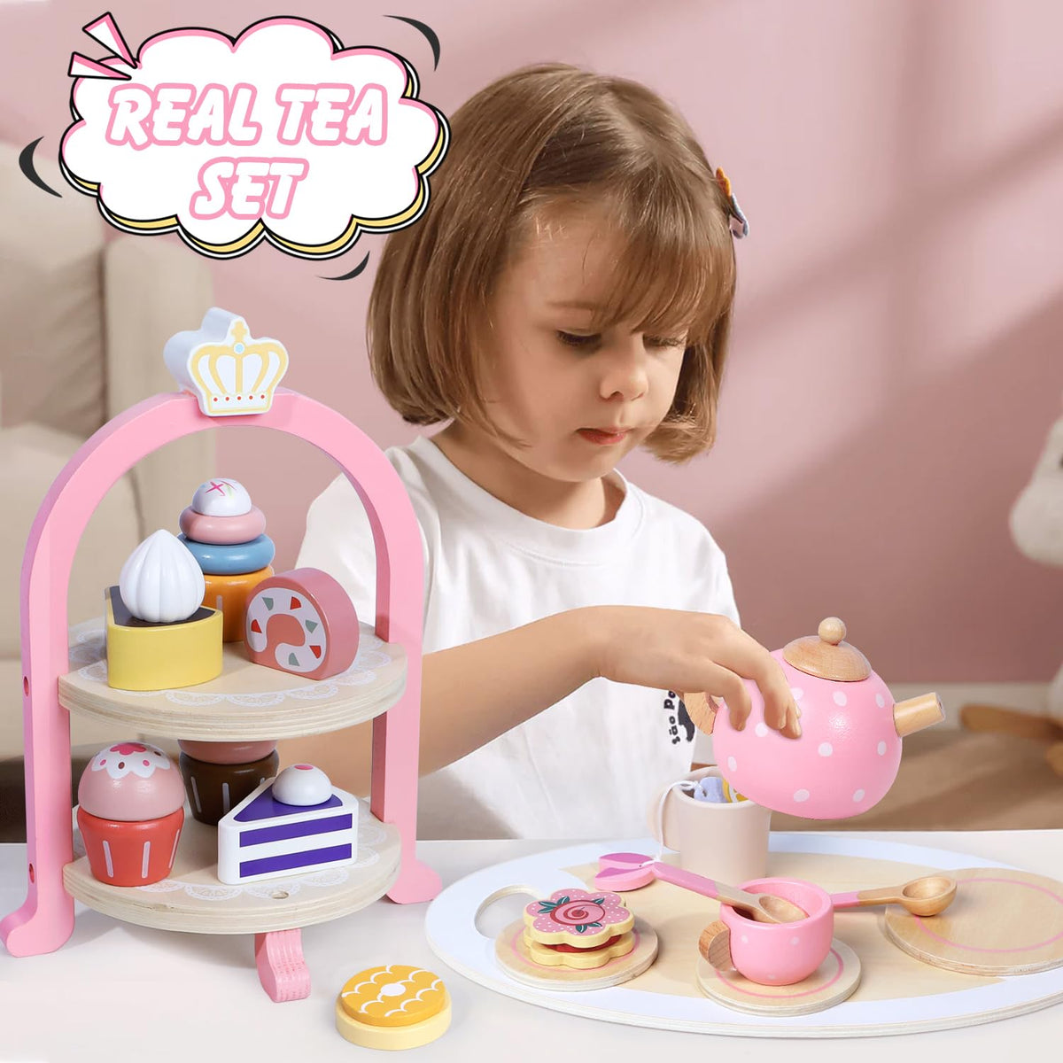 iAOVUEBY two-tier cake stand adds dessert drama