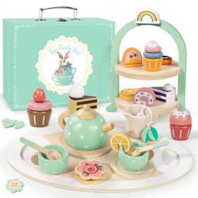iAOVUEBY wooden tea set teapot inspires imaginative pretend play at home