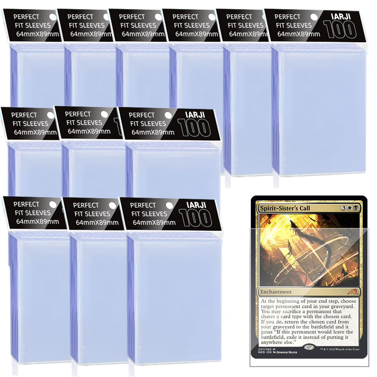 IARJI Perfect Fit Sleeves close-up showing crystal-clear material for vibrant card art
