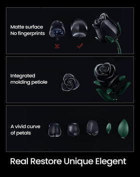 iATOM Black Rose Bouquet adjustable stems to fit various vases and layouts