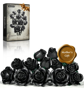 iATOM Black Rose Bouquet building set parts for a dramatic, long-lasting centerpiece