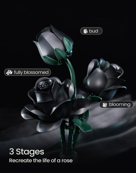 iATOM Black Rose Bouquet realistic petal shapes for lifelike look