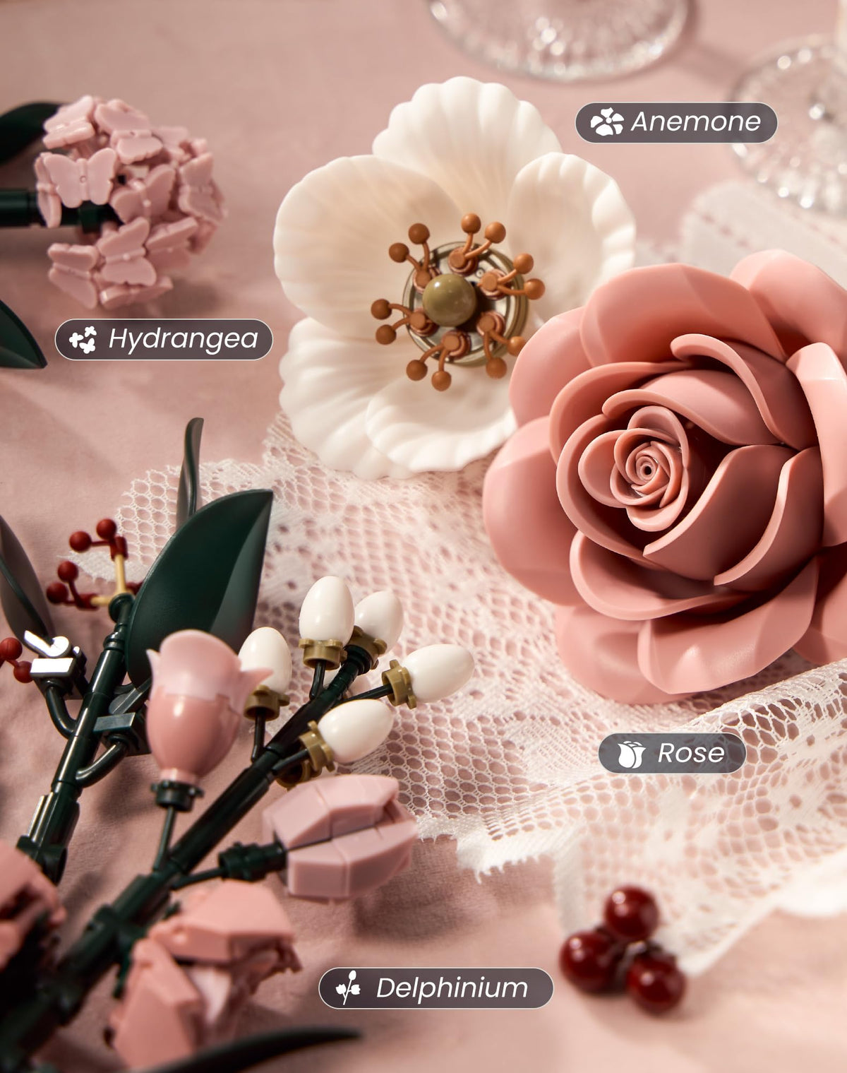 iATOM flower bouquet building kit offers adjustable stems for versatile vase fitting