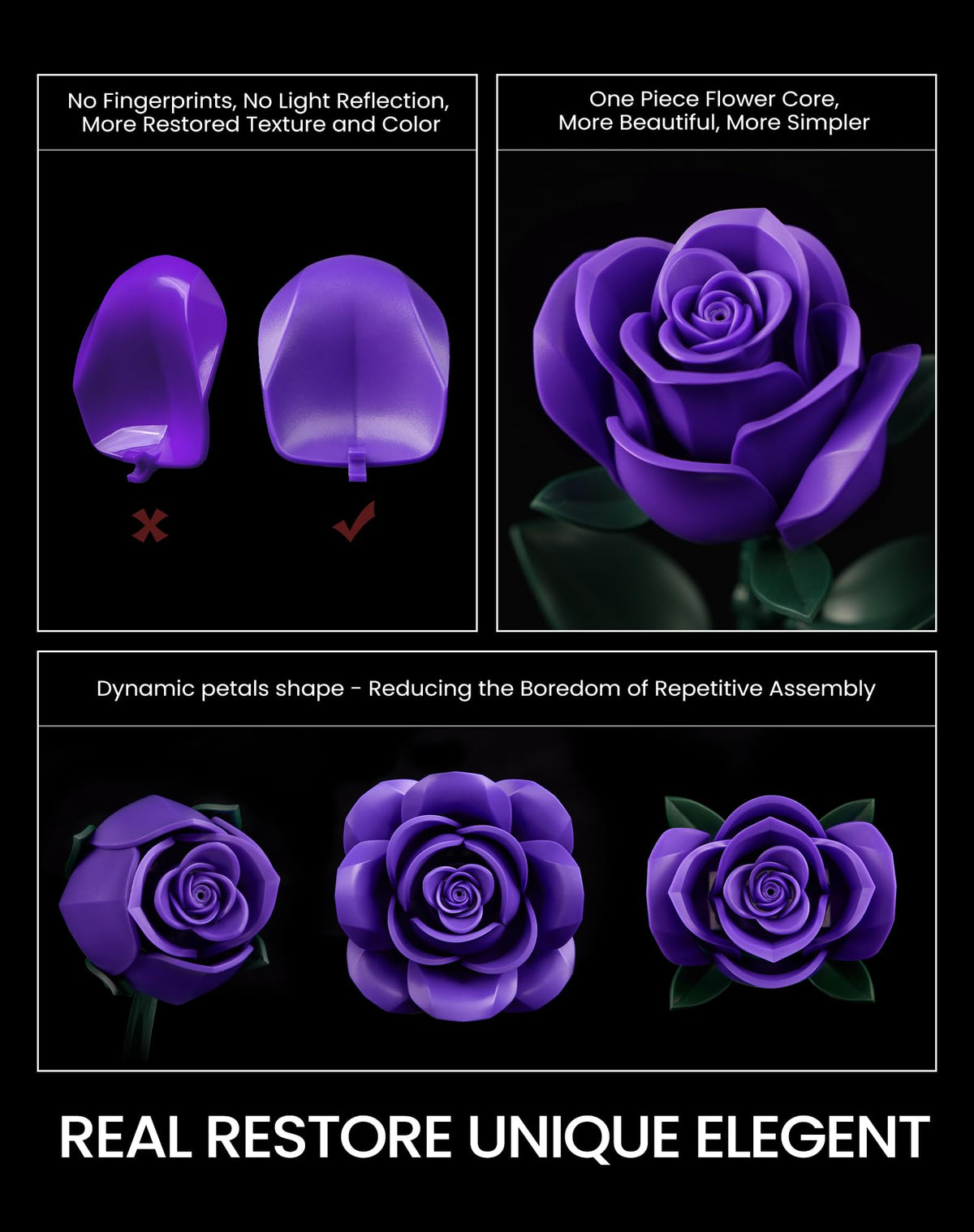 iATOM purple rose kit with detailed instructions ensures smooth assembly