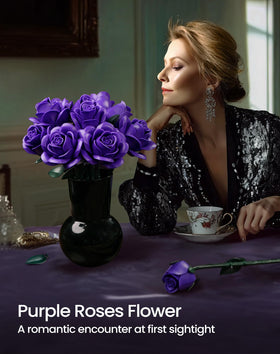 iATOM purple rose bouquet kit packaging highlights gift-ready presentation